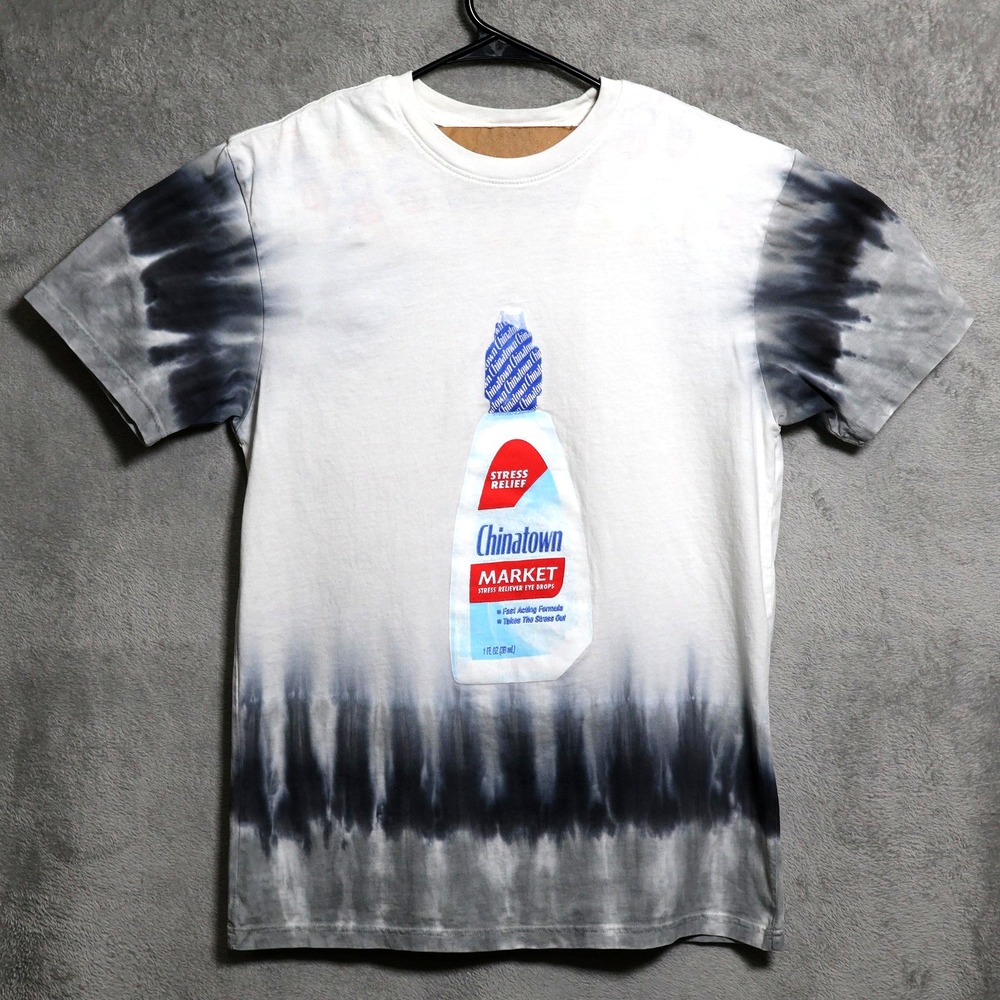 Chinatown Market T-Shirt Mens Medium White Tie Dye Stress Relief Eye Drops